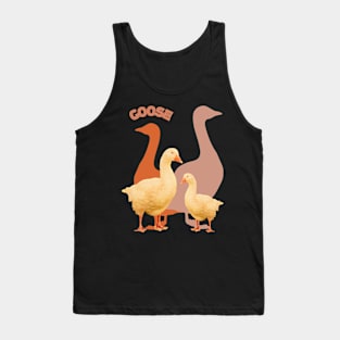 Goose photo with orange and beige background geese Tank Top